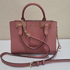 MIchael Kors Easter/Spring Rose Pink Leather Handbag Cross Body Satchel